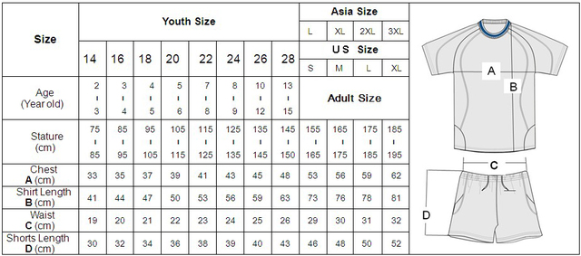 Soccer Com Size Chart